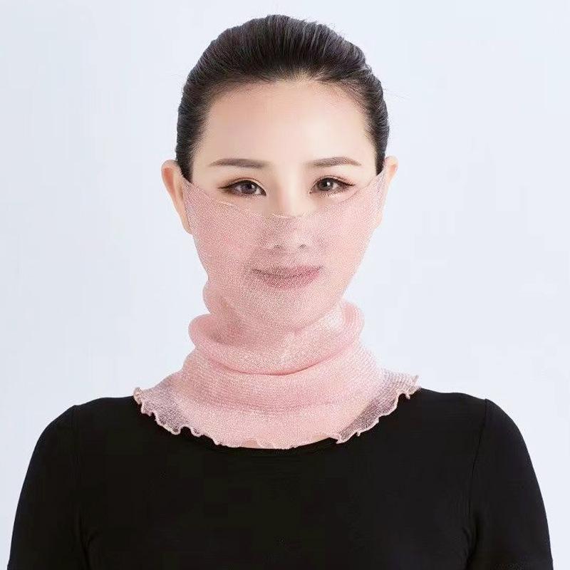 Women's Versatile Silk Neck Gaiter: Pullover, Sun Protection, Ear-Hanging, All-Match Scarf & Mask