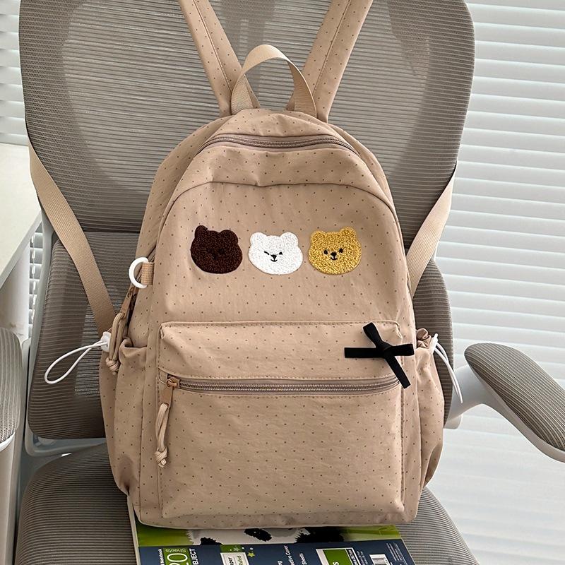 Bear Pattern Large Capacity Student Schoolbag Women's Backpack
