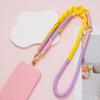 Hand Braided Phone Lanyard Bohemian Flower Design Crossbody Adjustable Wide Shoulder Strap Bag Key Badge Lanyard with Metal Hook