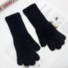 Windproof Plush Knitted Gloves  Winter Women Mittens Cute Faux Fur Gloves  Male