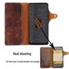 Samsung S26 Retro Genuine Leather Phone Case with Card Slot & Lanyard for S25 Ultra/S24+ Flip Cover