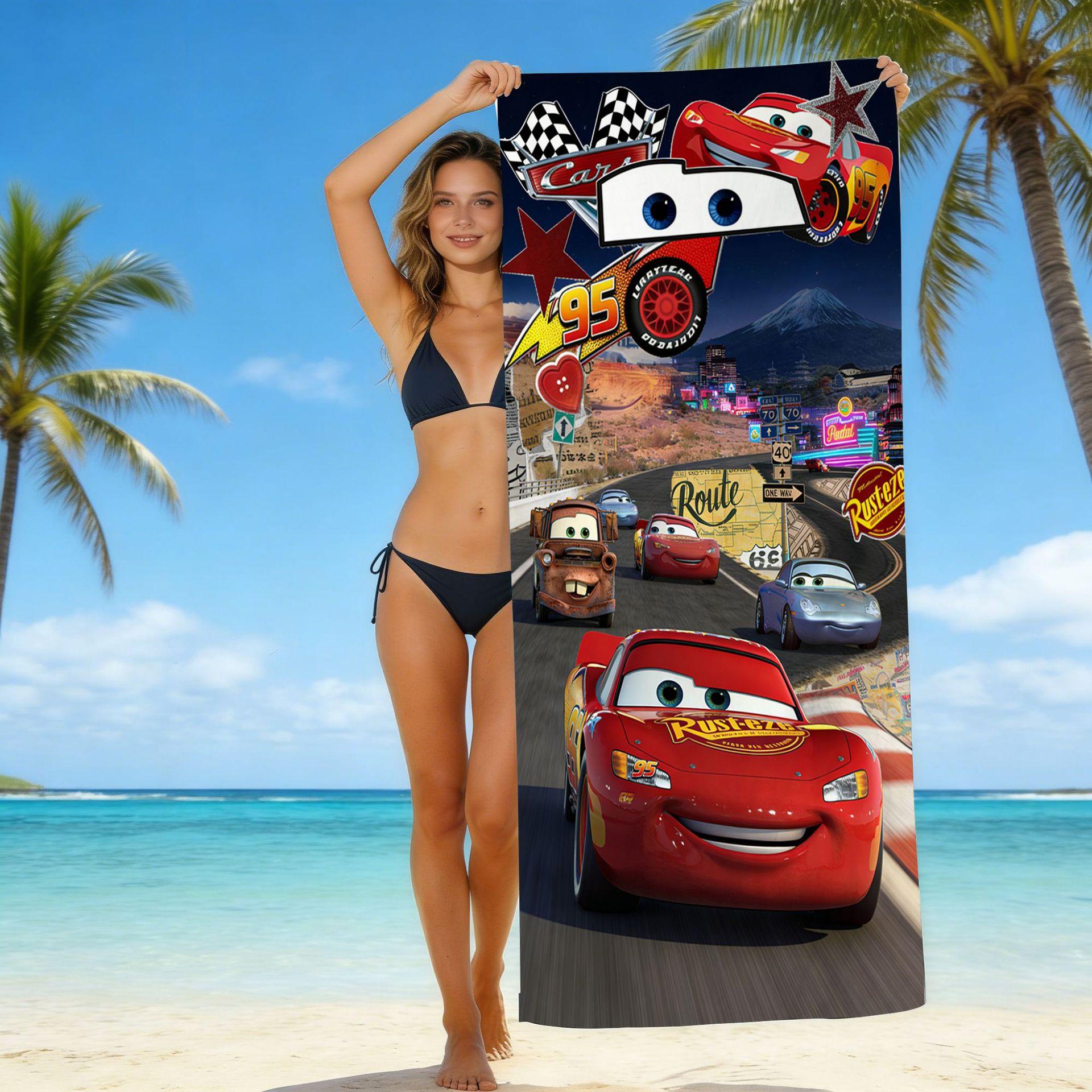 Cartoon Peripheral Cars Story Children S Beach Towel Cars Mcqueen Beach Towel Microfiber Bath Towel 140x70