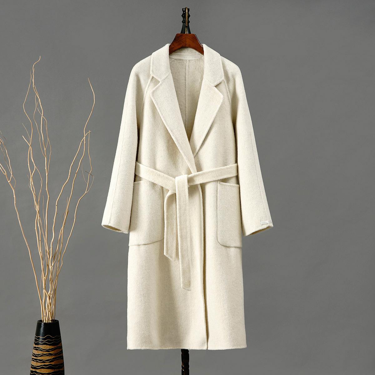 Новое осенне-зимнее двухстороннее шерстяное пальто, свободное повседневное шерстяное длинноворсовое пальто S