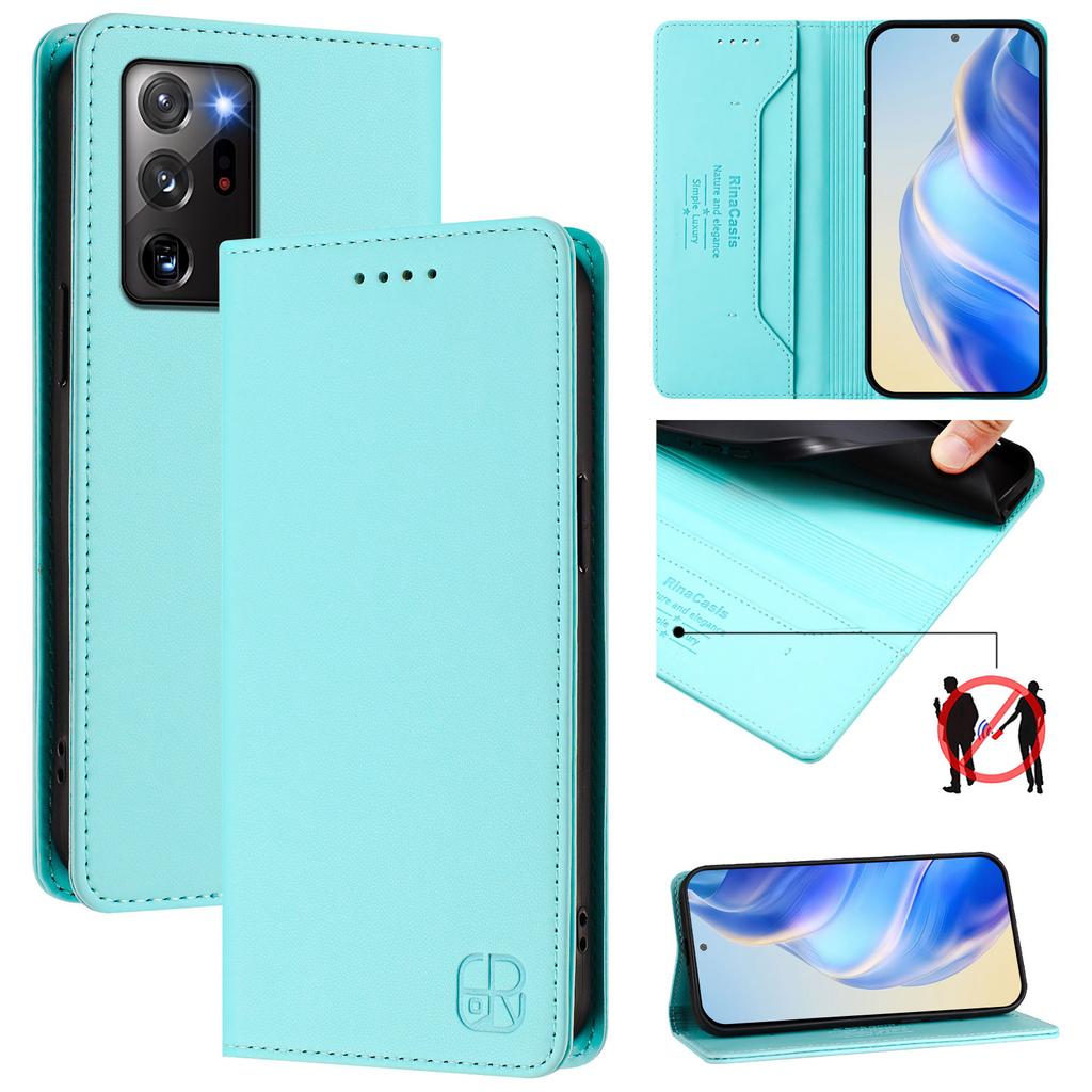 Luxus Lederhülle für Samsung Galaxy Note8 Note9 Note10 Note20 Ultra RFID-Blockierung Kartenfach Magnetische Anziehung Aufsteller Stoßfeste Klapphülle