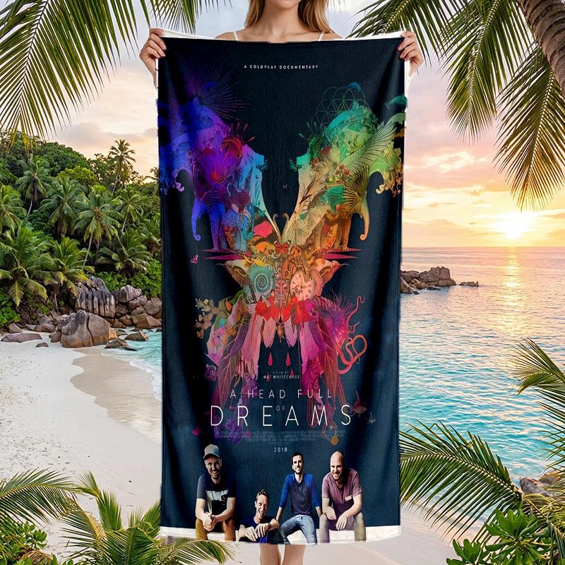 Large Beach Towel Quick Dry Absorbent Towel For Beach IndoorColdplay