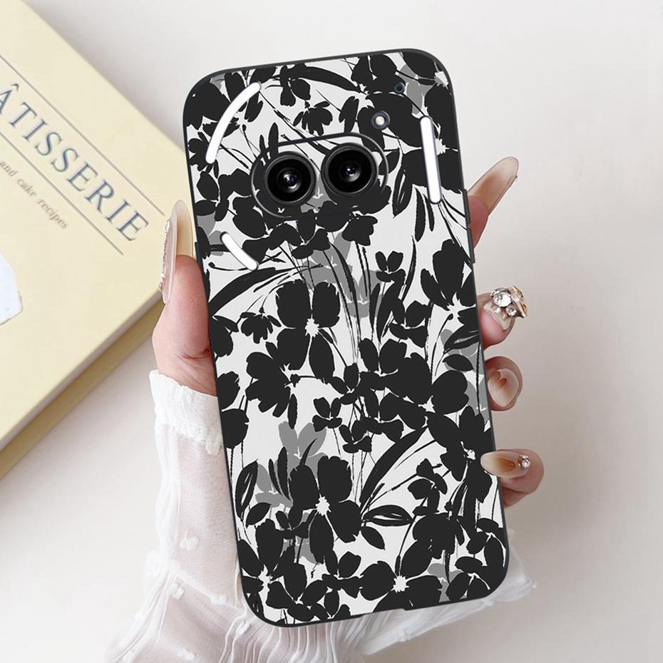 Fashion Painting Phone Case For Nothing Phone (2a) Plus Black Silicone Soft Cover For Nothing Phone 2 Phone2a Cases Bumpers
