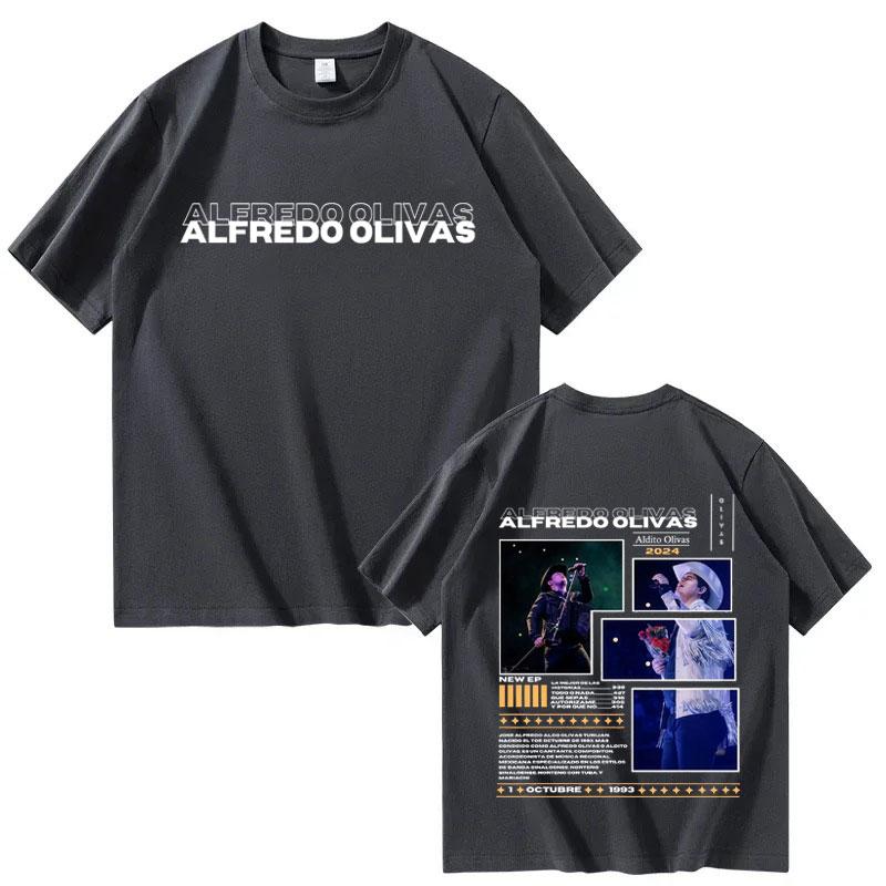 Alfredo Olivas 2025 Double Sided Print Graphic Mens Womens Hip Hop Oversized Fashion T Shirt Casual Tshirts Streetwear Hot Sale