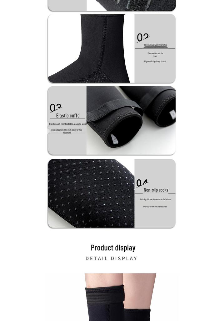 3.5mm Non-Slip Diving Socks, Warm Mid-Calf Sock Covers for Men & Women - Ideal for Surfing, Swimming, and Free Diving