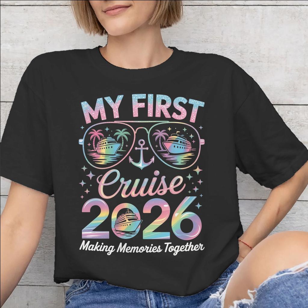 Family Cruise 2026 Tee Shirt for Unisex Unisex Print T Shirts Making Memories Together Cotton Clothes