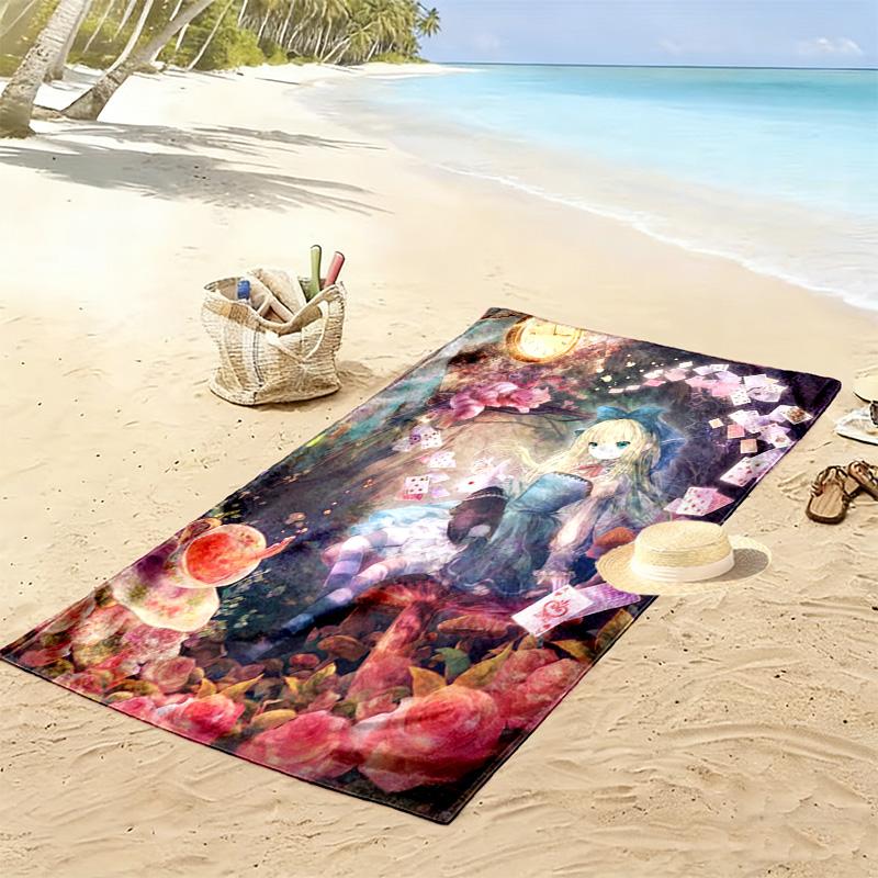 Rabbit's Heart Beach Towel Beach Soft Seaside Quick-drying Swim Towel Outdoor Pool Towel Printing Outdoor Picnic Beach Mat Comfort Fashion