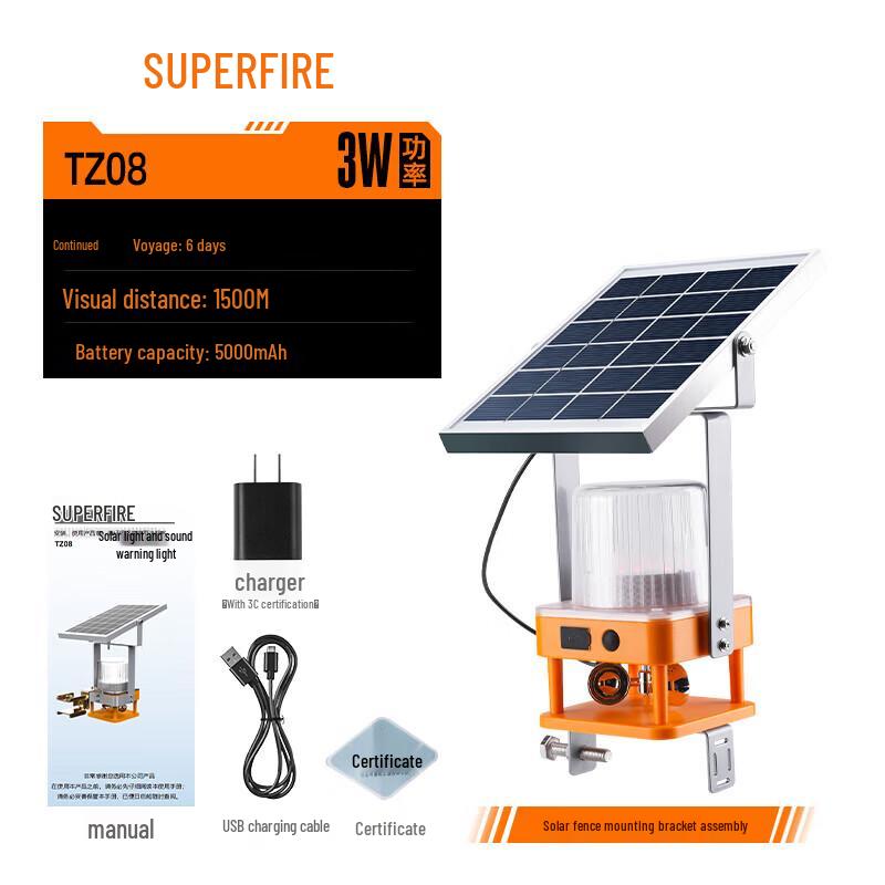 

SupFire Сонячний світлодіодний робочий ліхтар Kit TZ08