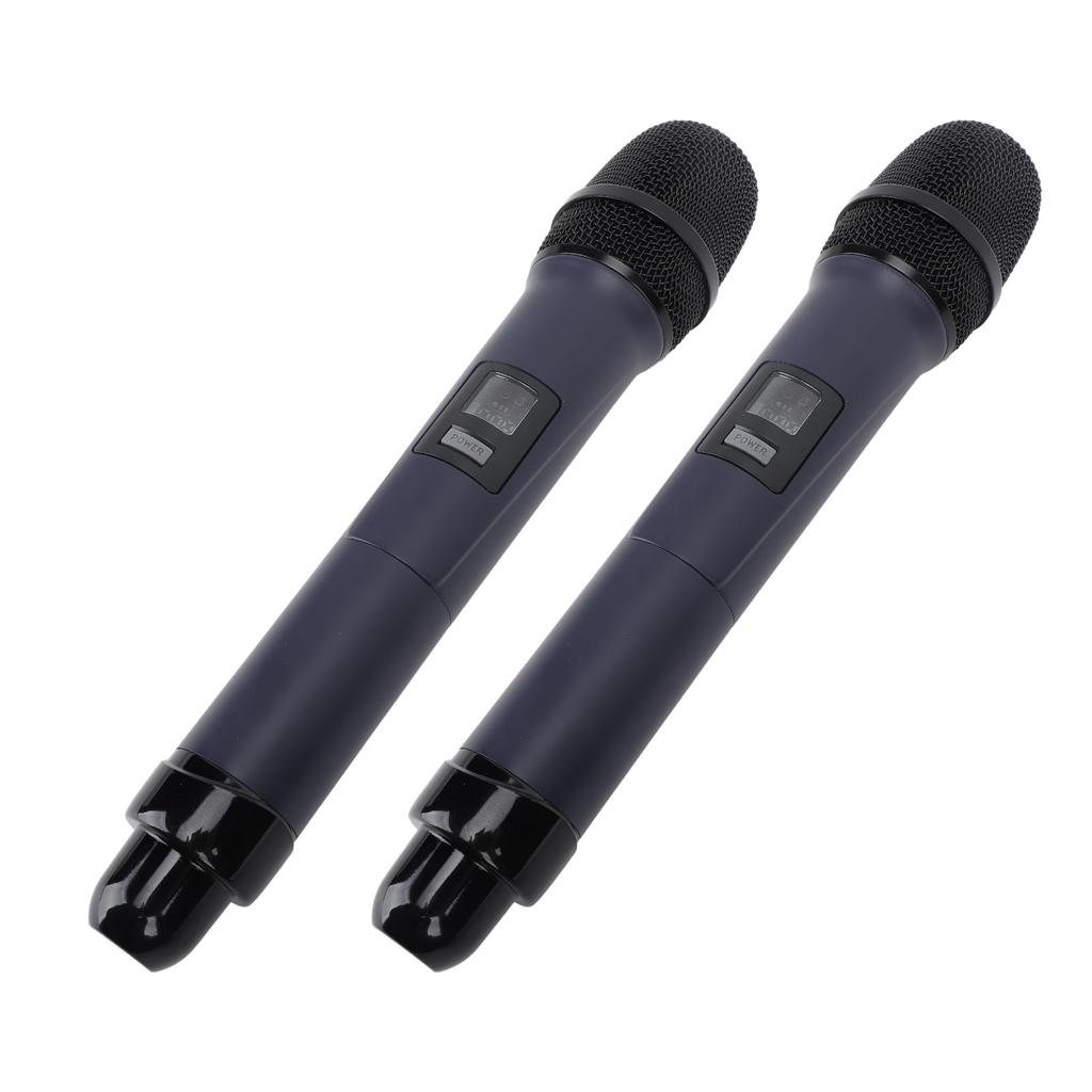 Wireless Microphone Karaoke Mic Dual Handheld Dynamic System with Rechargeable Receiver for Party Church Meeting