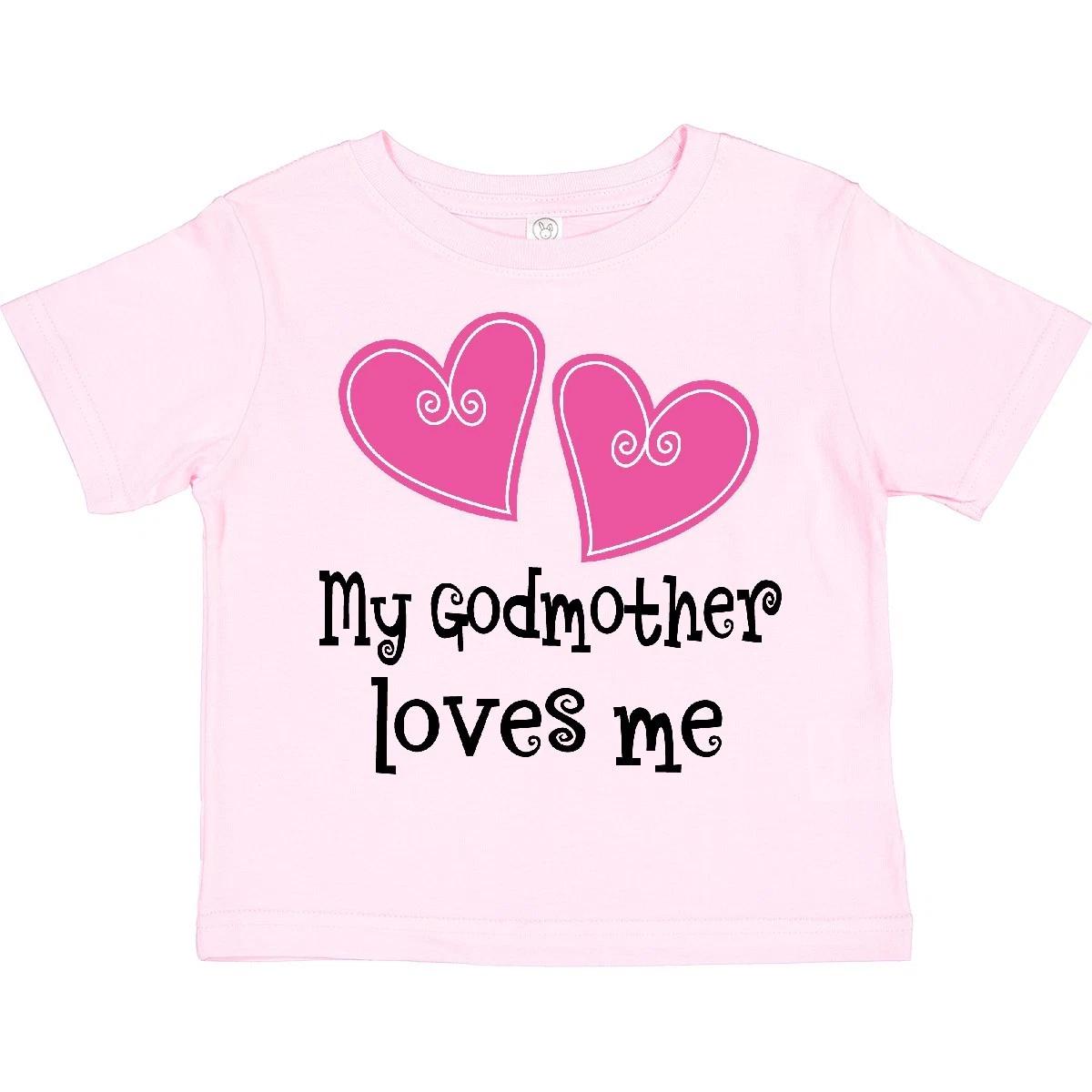 Inktastic My Godmother Loves Me Hearts Toddler T-Shirt From Godchild Childs Cute 110