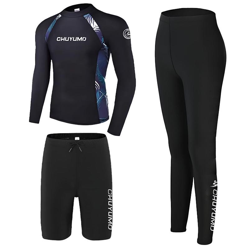 Men's Long Sleeve Quick-Dry Wetsuit - Sun Protection, Jellyfish Shield, for Surfing, Swimming, Snorkeling