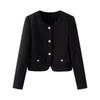 2025 Spring/Autumn Women's French Retro High-End Round Neck Jacket