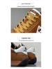 2025 Rooster Forrest Gump Men's Winter Fleece-Lined Leather Sneakers: Warm, Genuine Leather Low-Top Sports Shoes