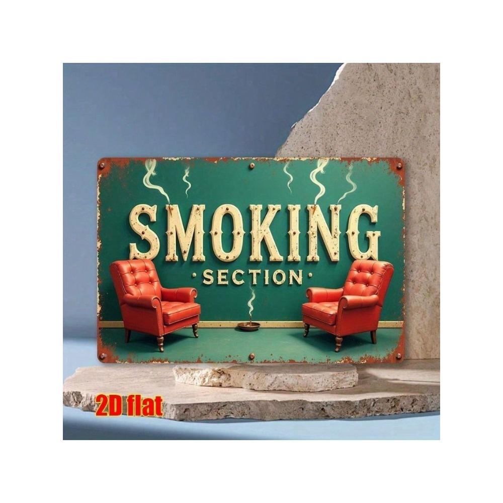 Vintage Smoking Area Metal Sign Wall Art Cafe Decor