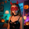 Halloween Decorative Headbands, Party Props, Red Horn-shaped Devil Headband Sets, Ball Hair Accessories, Clothing Accessories