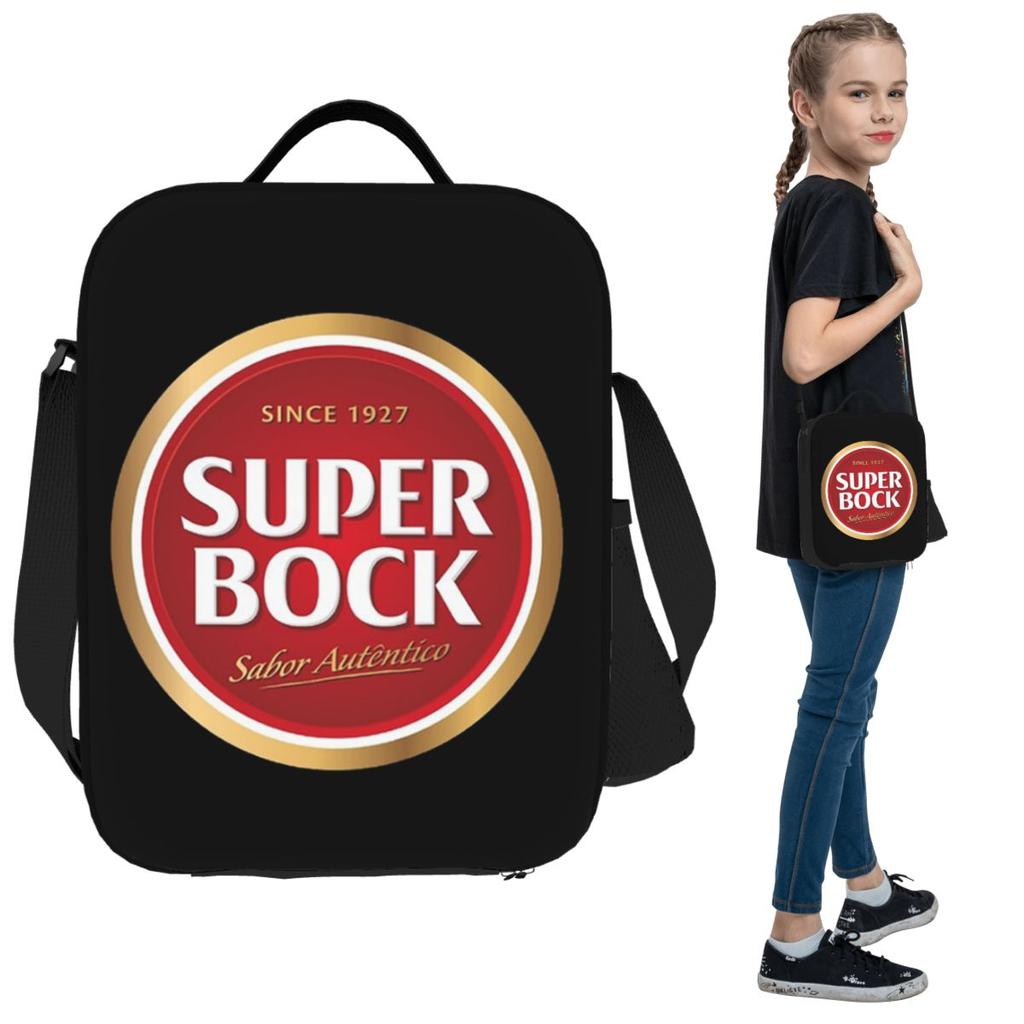 Super Bock Seit 1927 Isolierte Lunchtasche für Kinder Schul-Kühltasche Thermische Lebensmittelbox Tragetasche Auslaufsicherer Lunchbox-Behälter