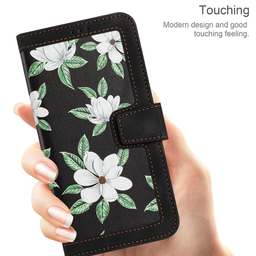 For iPhone 17 Case PU Leather Floral Phone Cover with Card Slots