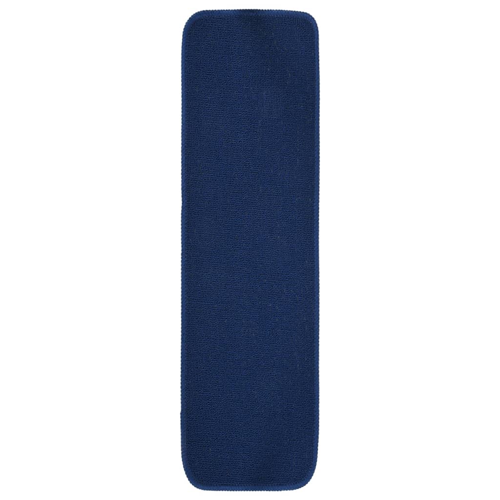 Non Slip Stair Mats 15 pcs 75 x 20 cm Navy Blue Rectangular