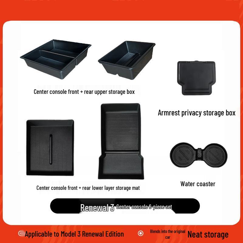 Tesla Model Y Mittelkonsolen-Aufbewahrungsbox - Aufgearbeitetes Innenraumzubehör