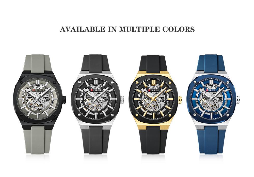 CURREN 8485 Men's Casual Skeleton Mechanical Watch