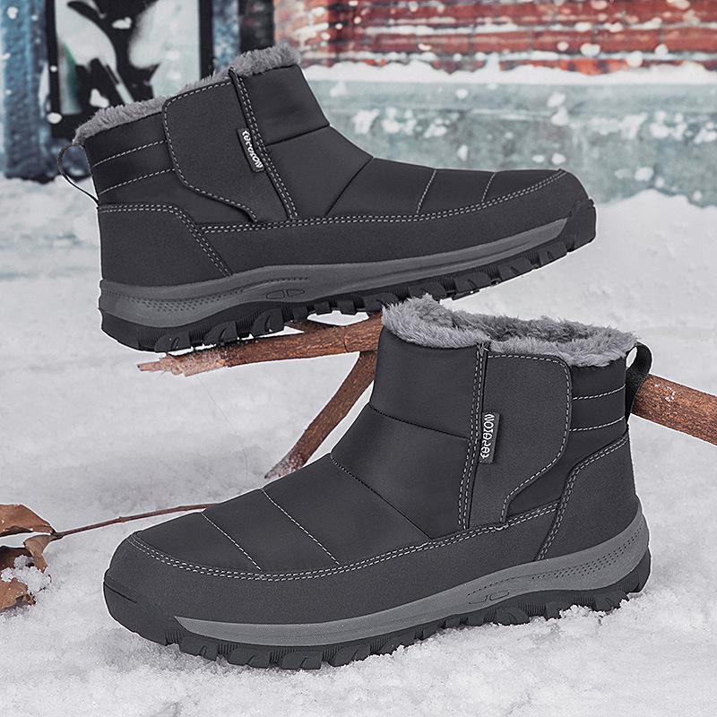 Men's and women's winter fur one thickened padded waterproof comfortable warm cold lightweight hiking waterproof non-slip snow boots