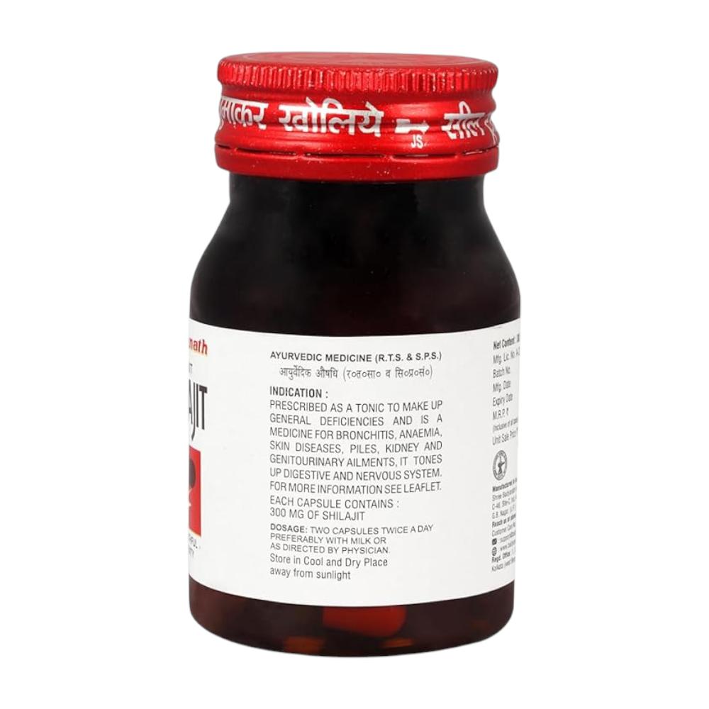 Baidyanath Shodhit Shilajit Capsules 30 Caps for Energy Immunity and Overall Wellbeing Support Natural Extracts
