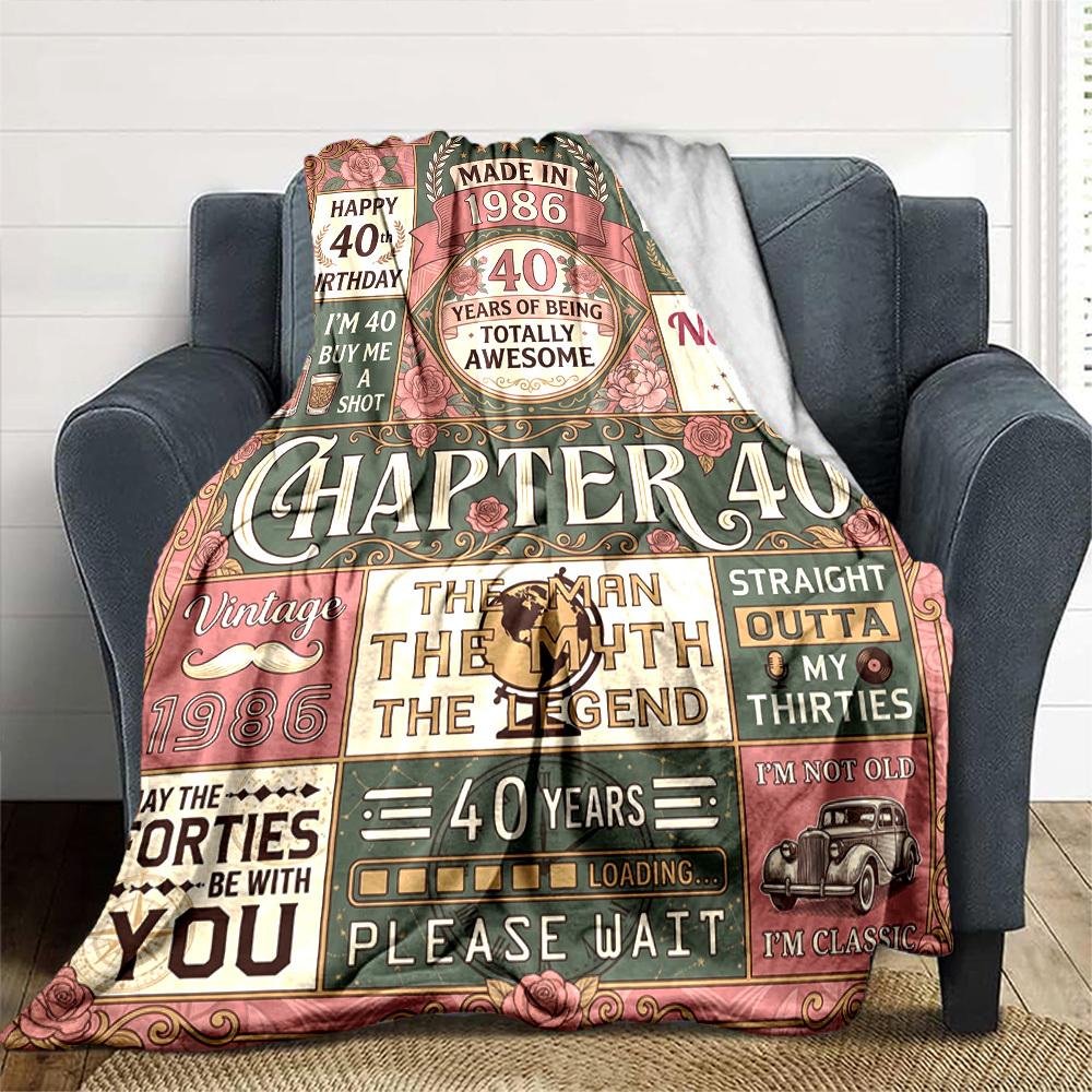 Chapter 40 Milestone Celebration Customize Your Name Blanket Soft Cozy Perfect For Sofa Couch Office Bed Picnics Ideal For All Seasons Modern Style