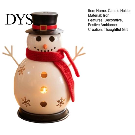 Indoor Party Atmosphere Decor Christmas Snowman Candle Holder, Iron Tealight Stand for Tabletop Decor, Unique Holiday Gift Family Festive Centerpiece