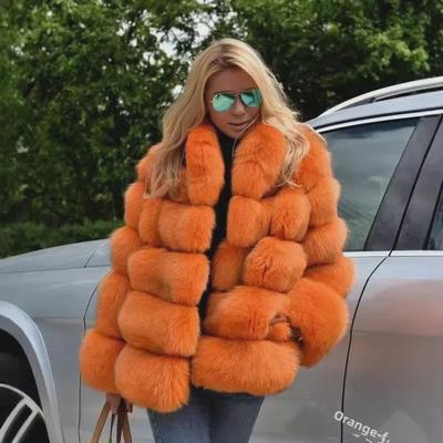Veste d'hiver ample en fourrure de lapin européenne et américaine - Manteau tendance uni