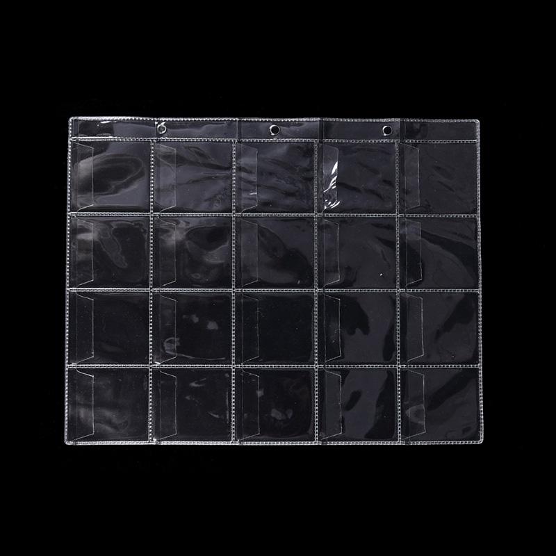 10 Sidor 20 Fickor Plast Mynthållare Förvaring Samling Pengar Album Fodral Ny,