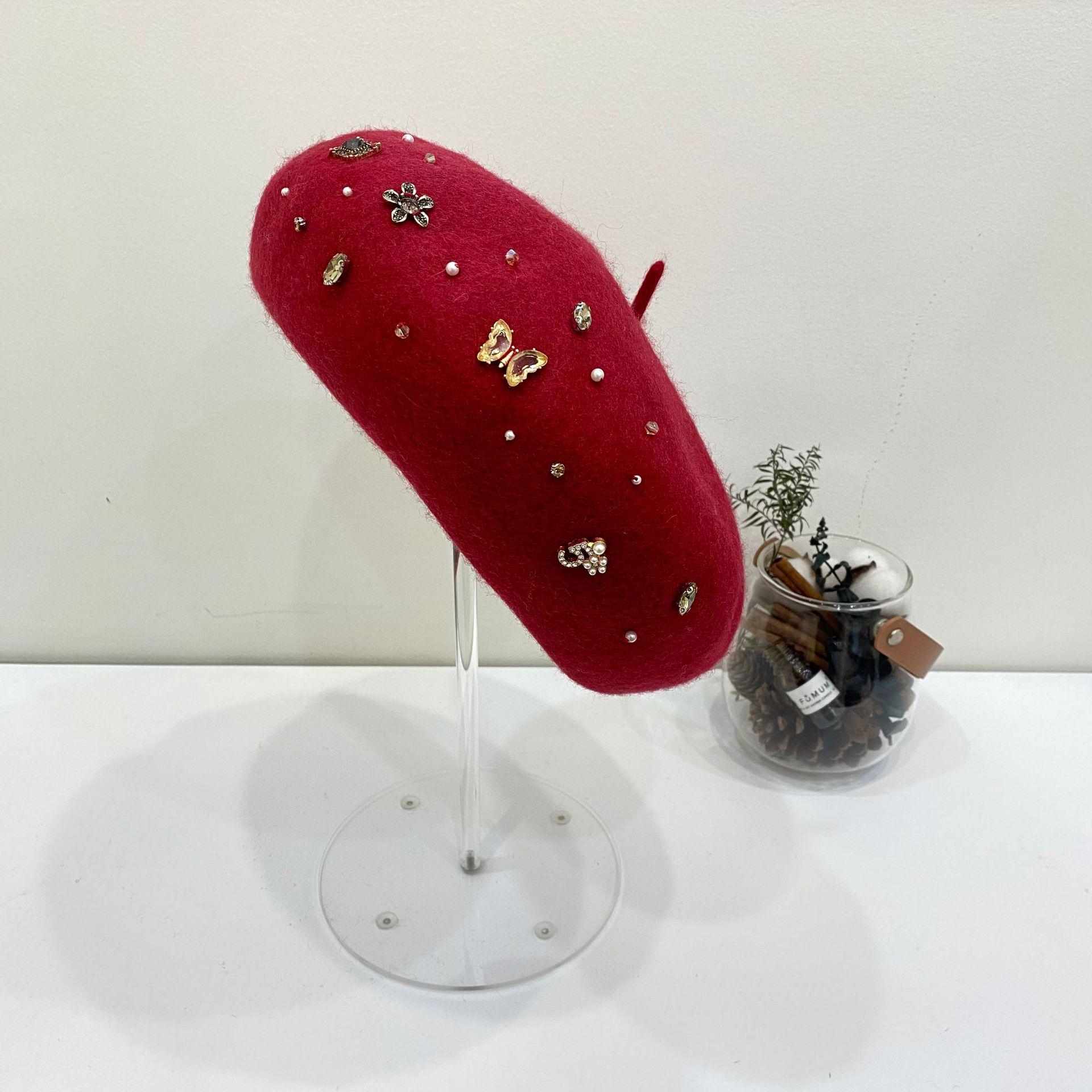 

Вязаный вручную ретро берет из шерсти: Универсальная, теплая, модная осенне-зимняя шляпа художника