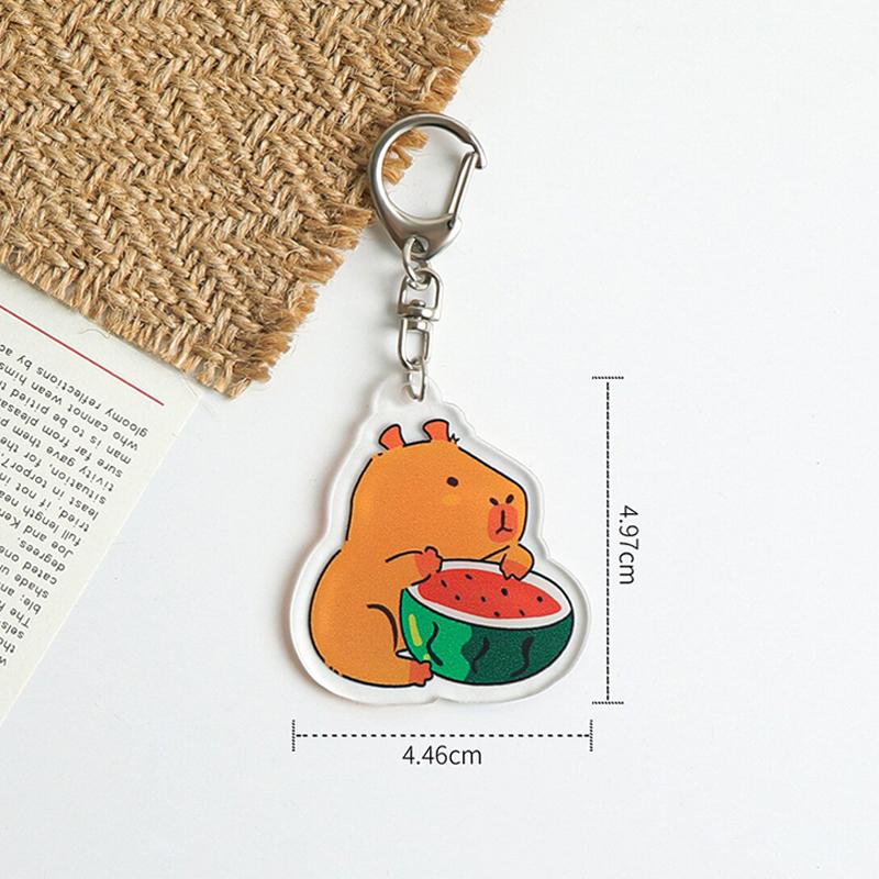 Niedliche Cartoon-Acryl-Capybara-Schlüsselanhänger, Geschenke, Spielzeug-Anhänger, Kapibala-Schlüsselanhänger, Schlüssel-Zubehör, lustige Autoschlüssel