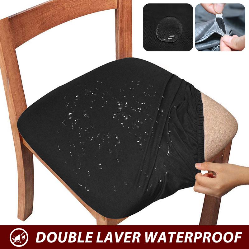 

Водонепроницаемый чехол на стул для столовой, чехлы на сиденья, спандекс, 13 однотонных цветов, съемные моющиеся эластичные чехлы для подушек для дома, отеля 1 Piece чёрный