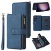 For Samsung Galaxy S24 Ultra Zipper Wallet Case with 15 Card Slots and Strap Leather Phone Cover