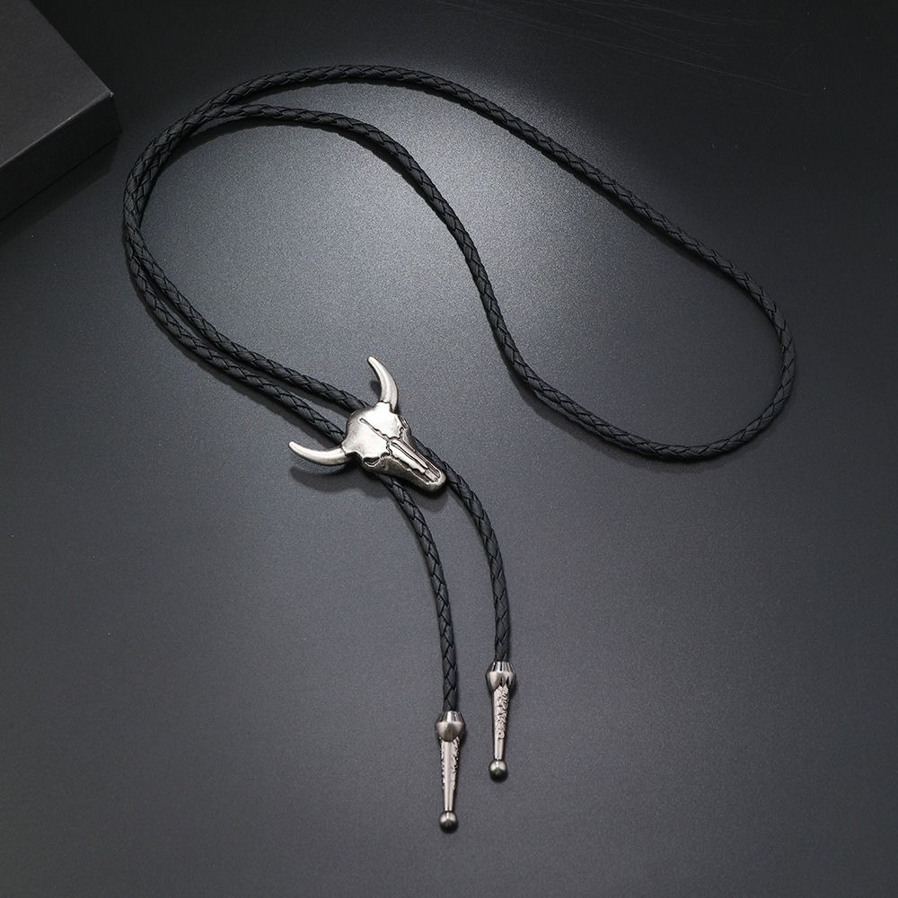 Long Western Cowboy Style Necklace Ethnic Style Leather Rope Necklace Unique Punk Necktie Gift
