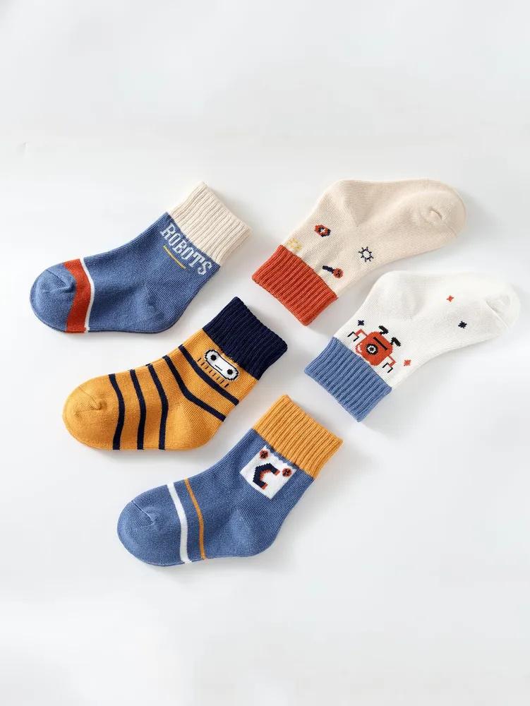 Children's Socks, Polyester Cotton, Boys' Cartoon Socks, Baby Socks