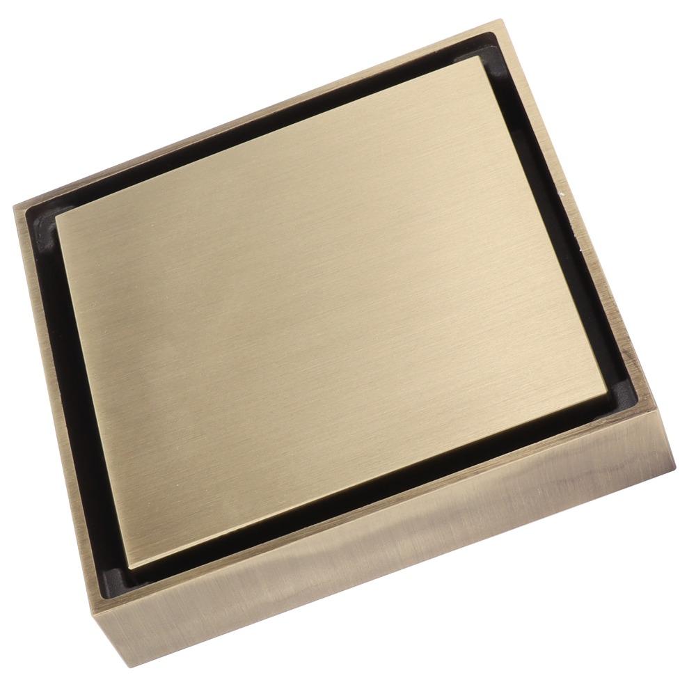 Square Floor Drain Brass Material Hair Catcher Drain Durable Shower Floor Drain  Garage Drain