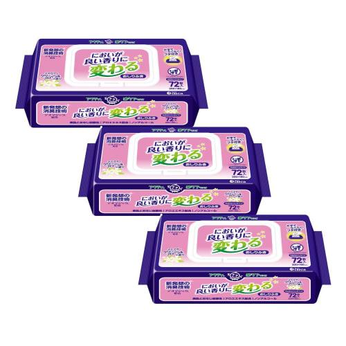 Poise Acty Odor-Changing Baby Wipes, 72 Sheets x 3 Bundles