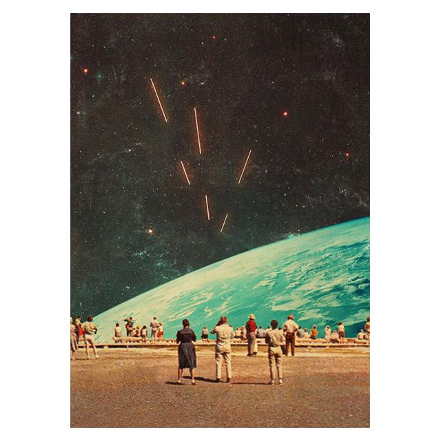 Science Fiction Space Collage Romantic City Prints Poster Canvas Painting Modern Wall Art Picture Living Room Bedroom Home Decor