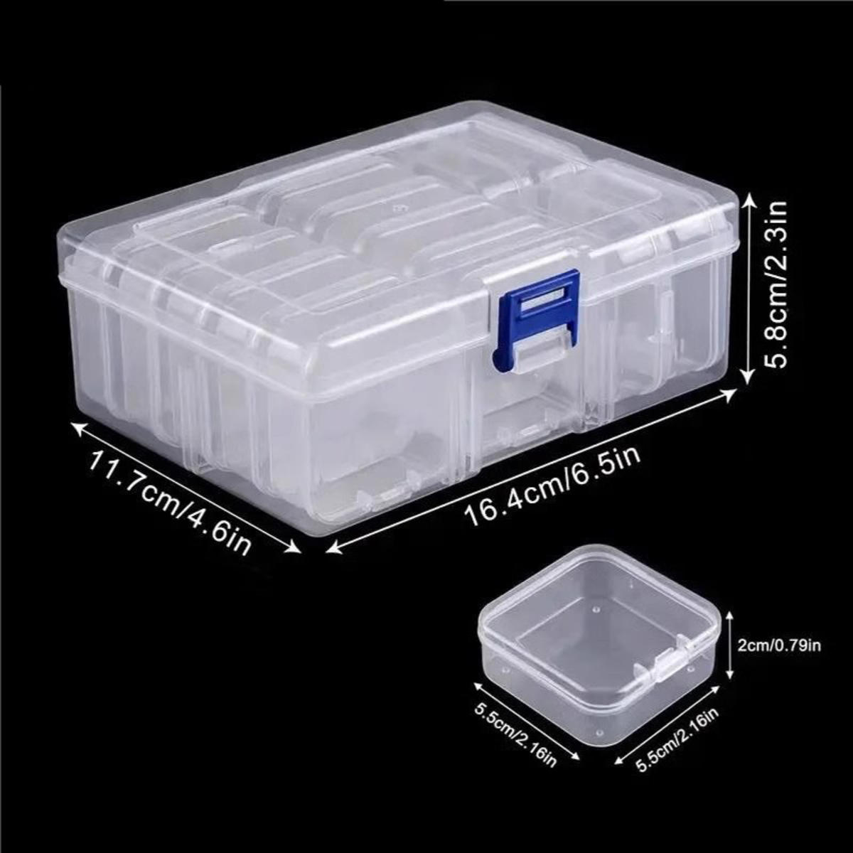 

Прозрачная пластиковая коробка Упаковочный кейс Женские украшения Портативный ручной работы DIY Материал Настольный набор для хранения Коробка one size