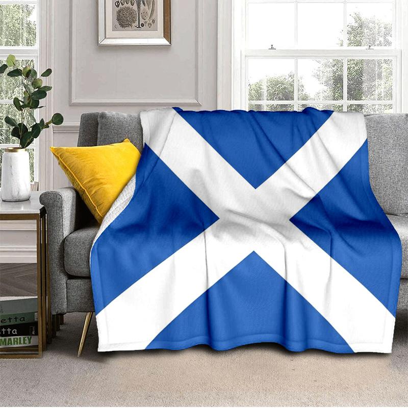 Scottish Flag Design Blanket Suitable for Sofas, Beds, Offices, And Camping - Perfect Gift for Halloween Christmas