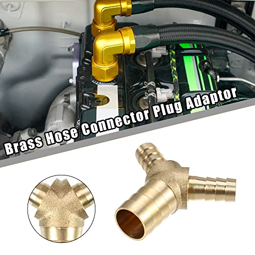 X AUTOHAUX Engine Hose Fitting Connector Y-Shaped Hose Fitting Reducer Universal 16-10-10mm 3 Way for Fuel Air Water Gas Oil Pipe Brass Gold