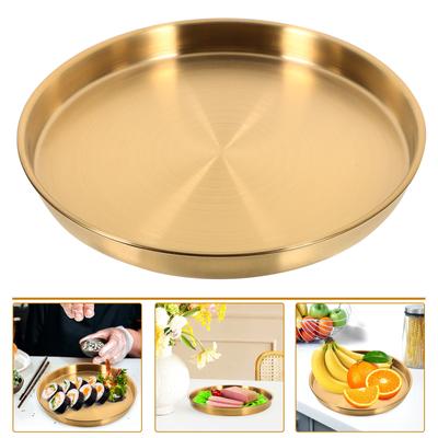 Stainless Steel Plate Food Kitchen Plates Multifunction 304 Round Serving Platter