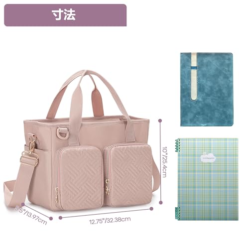 Teamoy Tote Bag, 10 Pockets, A4 Size, D-Ring, and Pen Slot, Large Capacity, Lightweight, Shoulder Bag, Perfect for Commuting, School, or as a Mother's