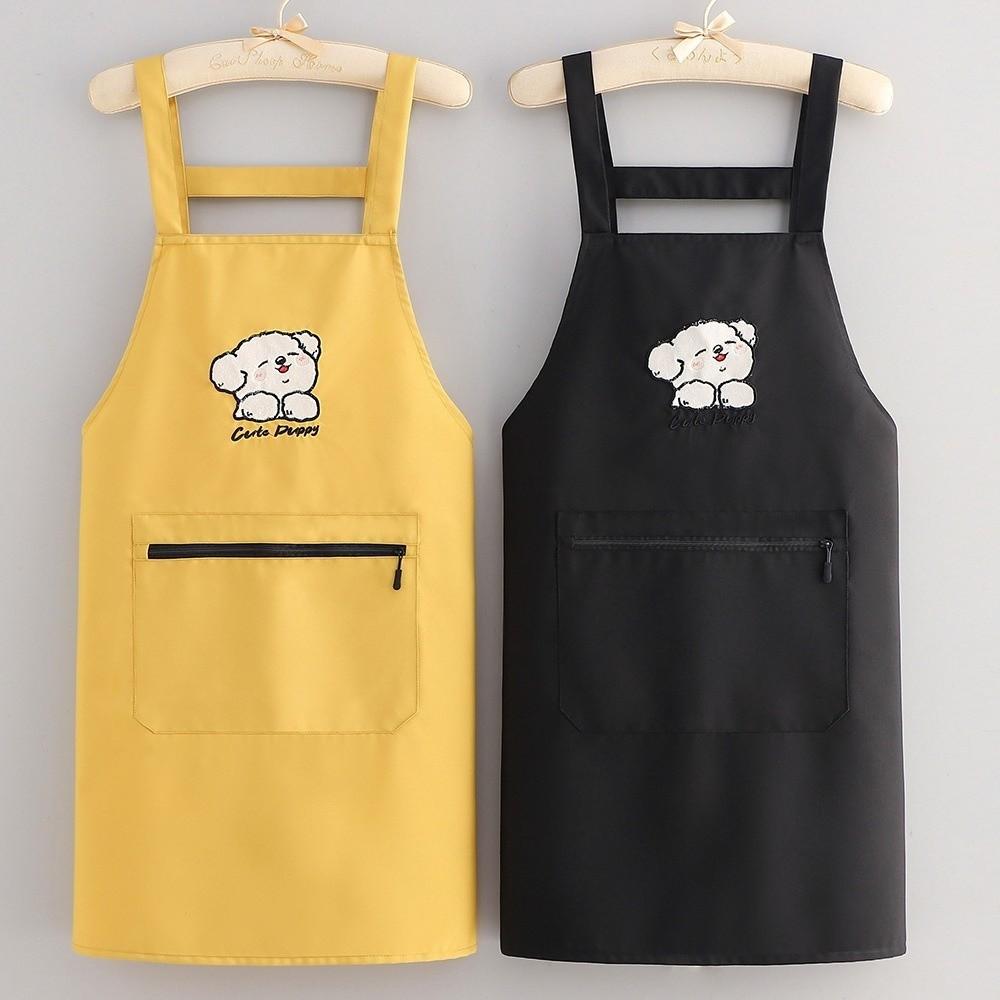 Anti-fouling Chef Apron Large Pockets Kitchen Cooking Smock Fashion Cooking Apron  for Kitchen