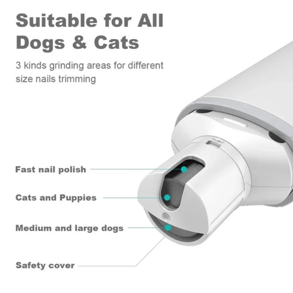 New Electric Pet Nail Clipper for Cats and Dogs Rechargeable Grooming Trimmer Fast Grinder Safe Pet Nail Care Kit with LED Light