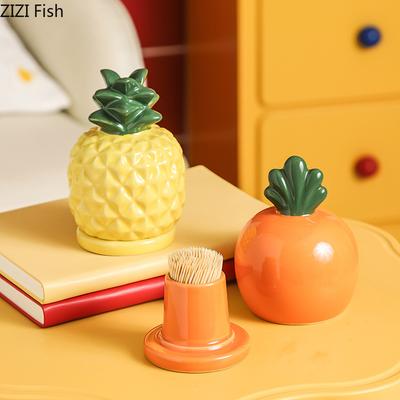 Kreatywny pojemnik na wykałaczki truskawkowe Pudełko na waciki Kształt owoców Ceramiczny słoiczek Organizer na biurko Pudełko na nić dentystyczną Słoiki do przechowywania